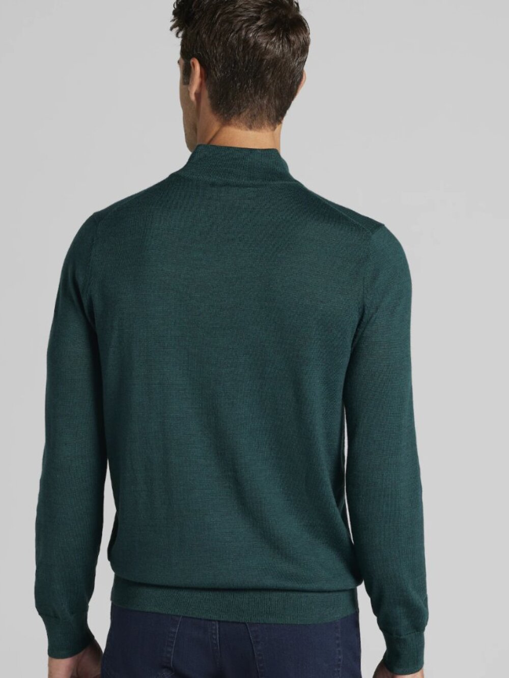 NWT Jos A Bank Traveler 100% Merino Wool 1/4 Zip Sweater Dark Green  Size XL - Picture 2 of 11